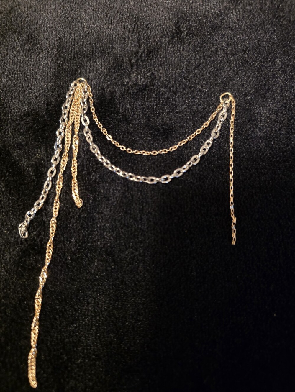 Chain Dangle Mixed Metal Earring